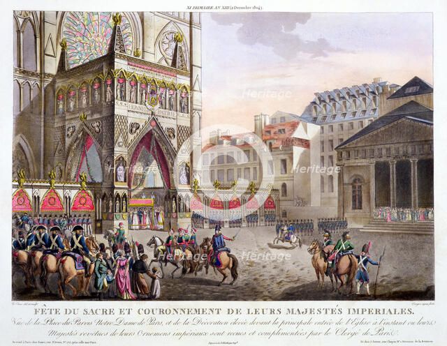 'Sacred Festival and Coronation of their Imperial Majesties', Paris, 1804 (1806).  Artist: Dorgez