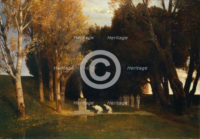 Sacred grove, 1882. Creator: Arnold Bocklin.