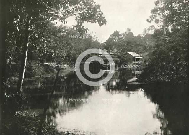 'Sacred Horse Shoe Lake and Zayats, Wingaba, Rangoon', 1900. Creator: Unknown.