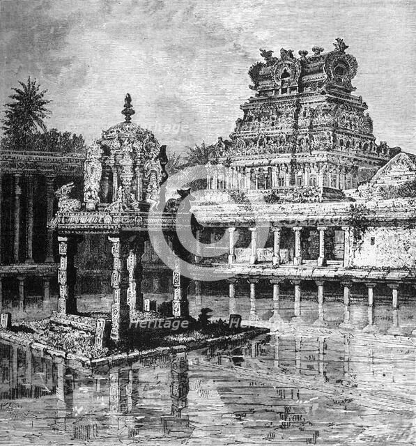 'Sacred Pool near Trichinopoly', c1891. Creator: James Grant.