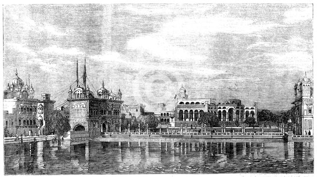 Sacred Tank, and Marble Causeway leading to a Sikh Temple, in Umritzir, 1858. Creator: Unknown.