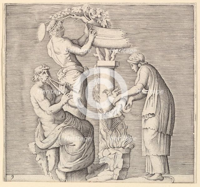 Sacrifice of a Swan, published ca. 1599-1622. Creator: Unknown.
