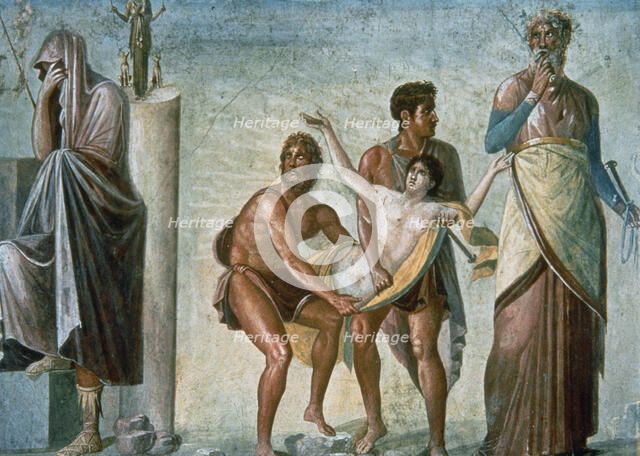 Sacrifice of Iphigenia, fresco from the house of the Tragic Poet in Pompeii.