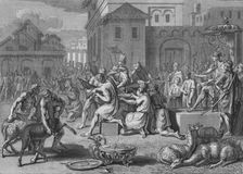 Sacrifice d'un Agneau noir, le jour de la grande Fete du Soleil 1723. Creator: Bernard Picart