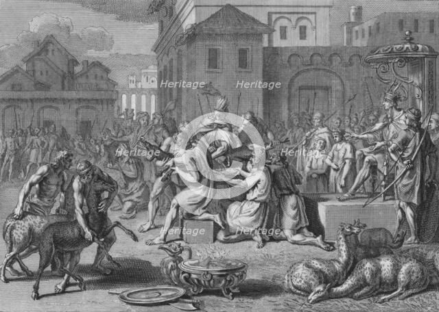 'Sacrifice d'un Agneau noir, le jour de la grande Fete du Soleil', 1723. Creator: Bernard Picart.