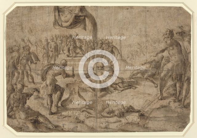 Sacrifice Scene (Gaius Mucius Scaevola?), late 16th century. Creator: Unknown.