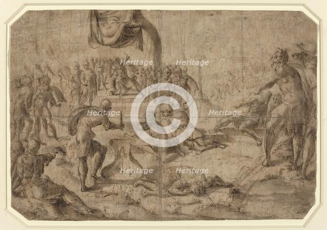 Sacrifice Scene (Gaius Mucius Scaevola?), late 16th century. Creator: Unknown.