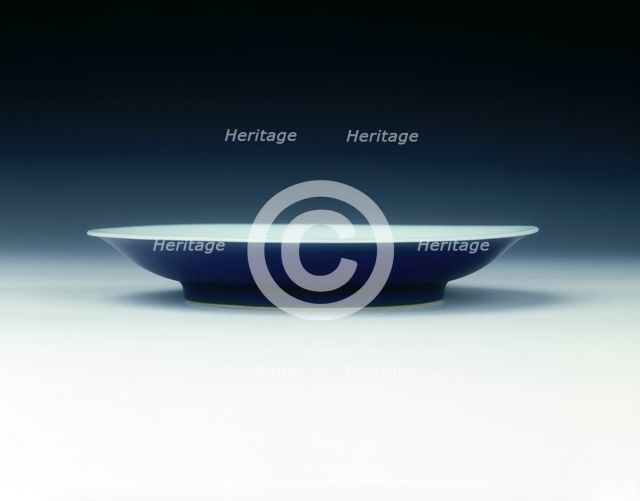Sacrificial blue-backed saucer, Yongzheng period, Qing dynasty, China, 1723-1735. Artist: Unknown