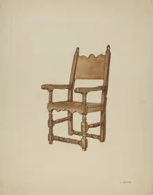 Sacristy chair, 1935/1942. Creator: Vera Van Voris