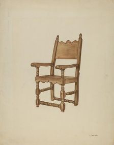 Sacristy chair, 1935/1942. Creator: Vera Van Voris