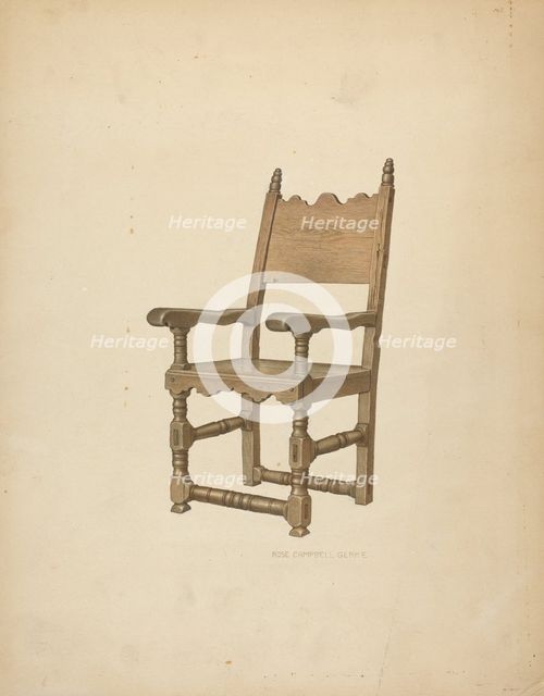 Sacristy Chair, c. 1939. Creator: Rose Campbell-Gerke.