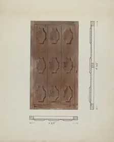 Sacristy Door, c. 1936. Creator: Geoffrey Holt