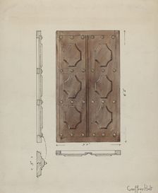 Sacristy Door, c. 1936. Creator: Geoffrey Holt