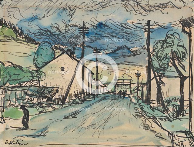 Sad Man in the Village, 1930-1939. Creator: Arnold Peter Weisz-Kubincan.