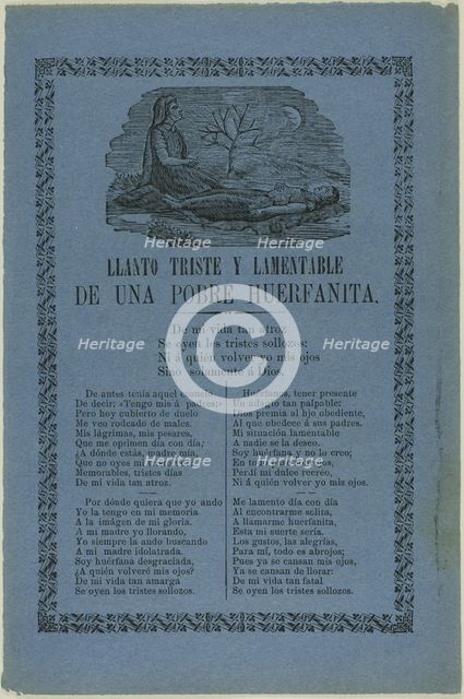 Sad and Lamentable Cry of a Poor Little Orphan, n.d. Creator: Manuel Manilla.