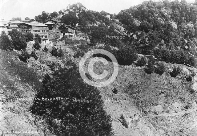 Sadar Bazar and Kalana Hill, Chakrata, 1917. Artist: Unknown