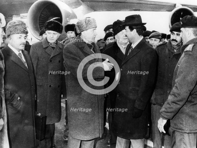 Saddam Hussein and Andrei Gromyko, Moscow, Russia, 1986. Artist: Unknown