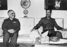 Saddam Hussein and King Hussein of Jordan, Iraq, 1987