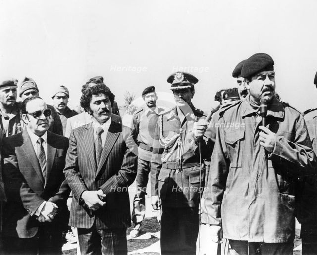 Saddam Hussein giving a speech, Iraq, 1986. Artist: Unknown