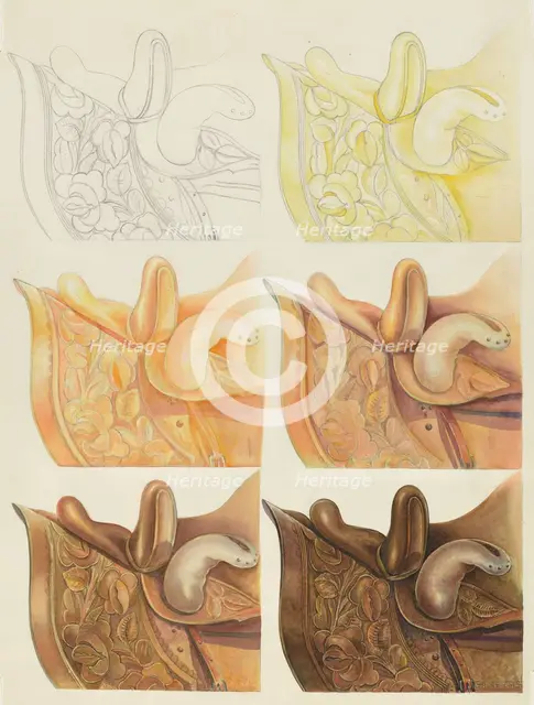 Saddle (Technique Demonstration), 1935/1942. Creator: Gerald Transpota.