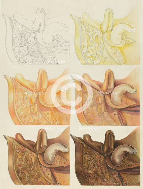 Saddle (Technique Demonstration), 1935/1942. Creator: Gerald Transpota.