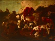 Saddled Horse and Cattle, 18th century. Creator: Unknown