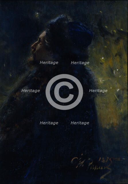 Sadko. Portrait of the artist Viktor Vasnetsov (1848-1926), 1875. Artist: Repin, Ilya Yefimovich (1844-1930)