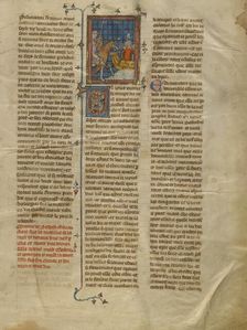 Sadoch Finding Celynde at the Seashore with Retinue, about 1320-1340. Creator: Unknown