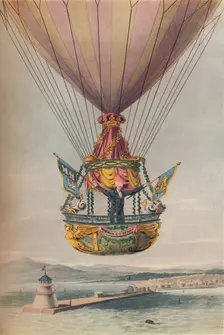 Sadler Over The Lighthouse, Dublin 1817, (1920). Creator: Robert Havell