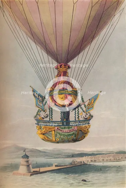 'Sadler Over The Lighthouse, Dublin', 1817, (1920). Creator: Robert Havell.