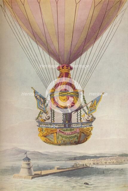 'Sadler over the Lighthouse, Dublin', 19th century. Artist: Robert Havell.