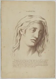 Sadness (from Heads Representing the Various Passions of the Soul; as they are Expressed i..., 1765. Creator: Anon