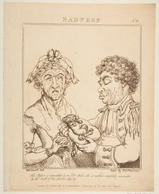 Sadness (Le Brun Travested, or Caricatures of the Passions), January 21, 1800. Creator: Thomas Rowlandson