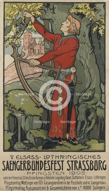 Saengerbundesfest (singer festival) Strasbourg, 1905. Creator: Schnug, Léo (1878-1933).