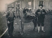 Saetersdalen Highlanders with Pack-Horse 1914. Creator: Unknown