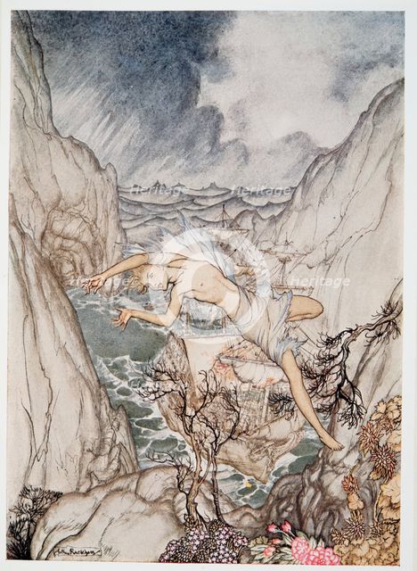 Safely in harbour is the king's ship, illustration from 'The Tempest', 1926.