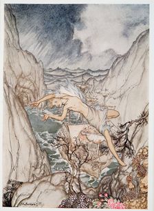 Safely in harbour is the king's ship, illustration from The Tempest 1926