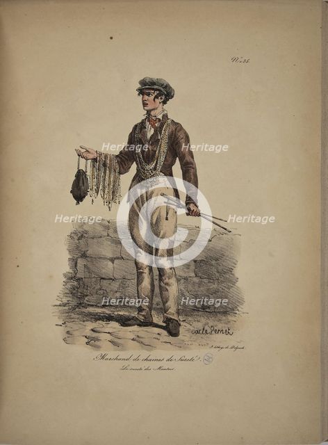 Safety Chains Seller. From the Series "Cris de Paris" (The Cries of Paris), 1815. Creator: Vernet, Carle (1758-1836).