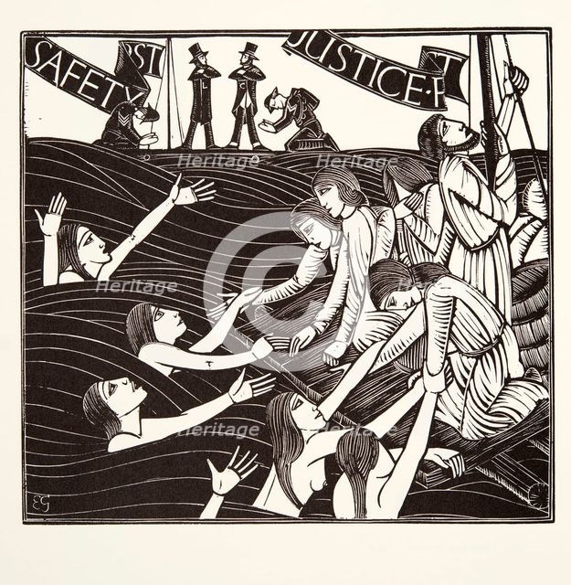 Safety First, 1924, (wood engraving).