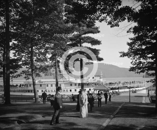 Sagamore dock, Green Island, Lake George, N.Y., (1904?). Creator: Unknown.