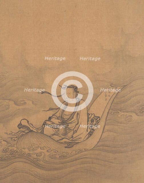 Sage Floating on Lotus Leaf. Creator: Unknown.