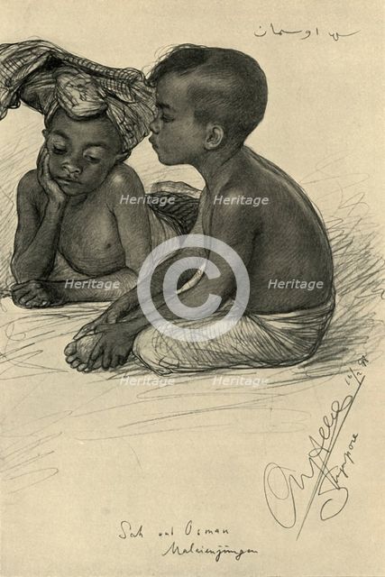 Sah and Osman, Malayan boys, Singapore, 1898. Creator: Christian Wilhelm Allers.