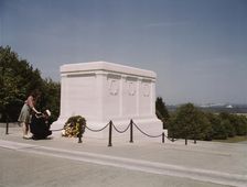 Sailor and girl at the Tomb of the Unknown Soldier, Washington, D.C. , 1943. Creator: John Collier