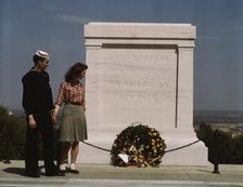 Sailor and girl at the Tomb of the Unknown Soldier, Washington, D.C. , 1943. Creator: John Collier