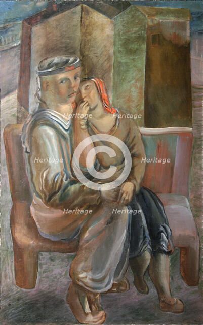 Sailor with Girl', 1920s. Creator: Pakulin, Vyacheslav Vladimirovich (1900-1951).