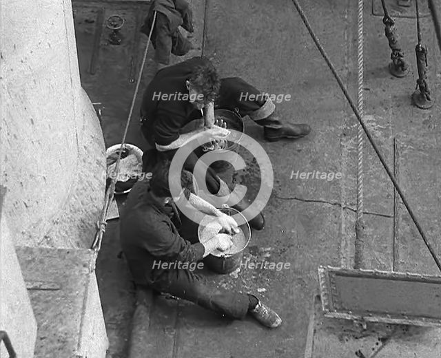 Sailors Washing on a Ship, 1943. Creator: British Pathe Ltd.