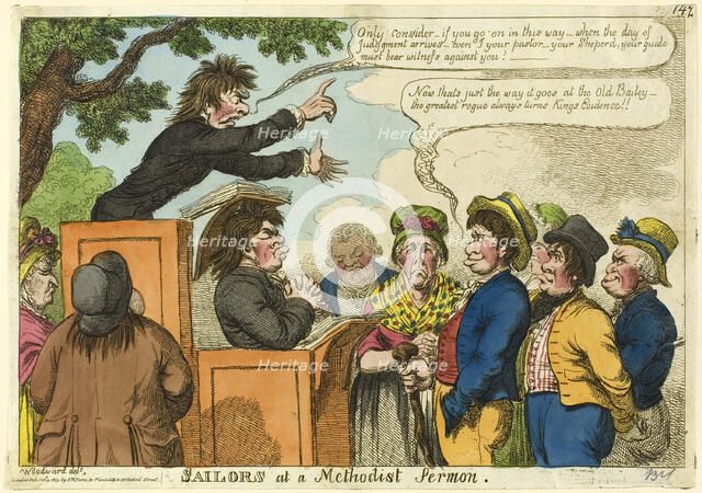 Sailors at a Methodist Sermon, 1819. Creator: Unknown.