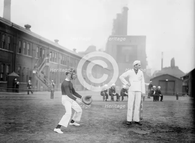 Sailors at play, Brooklyn Navy Yard, 1914. Creator: Bain News Service.