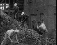Sailors Digging Coal Outside, 1921. Creator: British Pathe Ltd