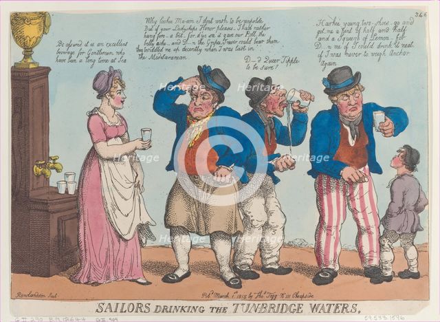 Sailors Drinking the Tunbridge Waters, March 1, 1815., March 1, 1815. Creator: Thomas Rowlandson.